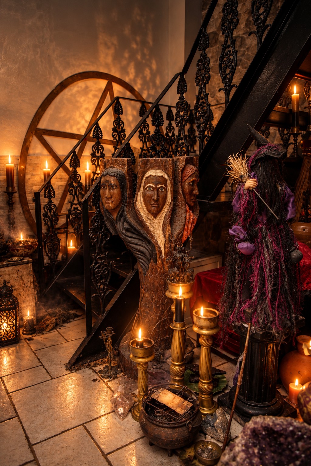 aAltar de rituais e consultas do Templo da Serpente Negra
